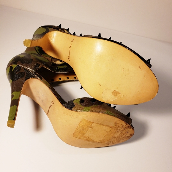 Alejandra G Beccar Camo Leather Studded Heels - Picture 6 of 8